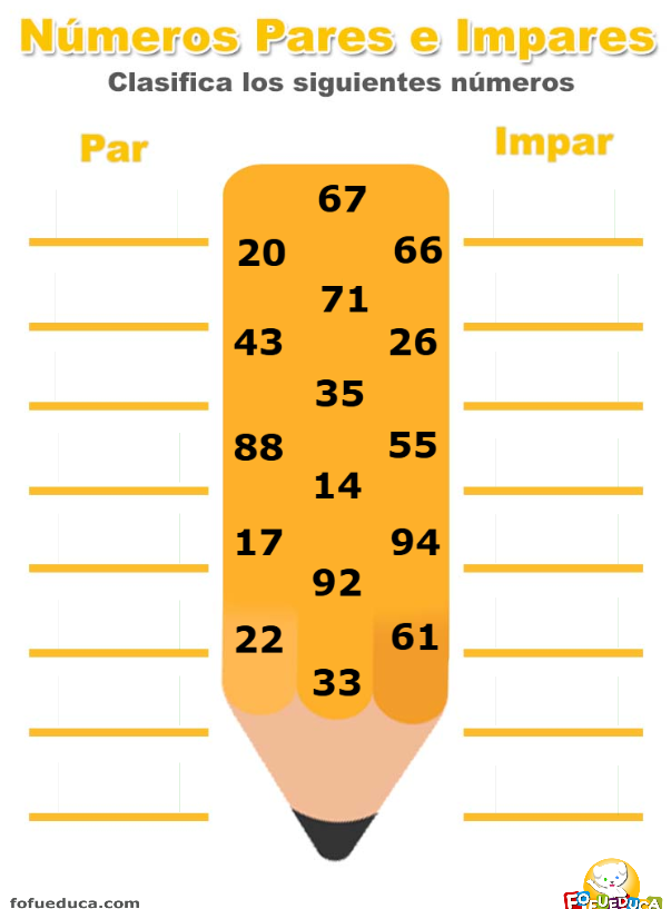 NÚMEROS PARES E IMPARES V