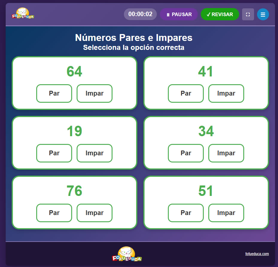 NÚMEROS PARES E IMPARES