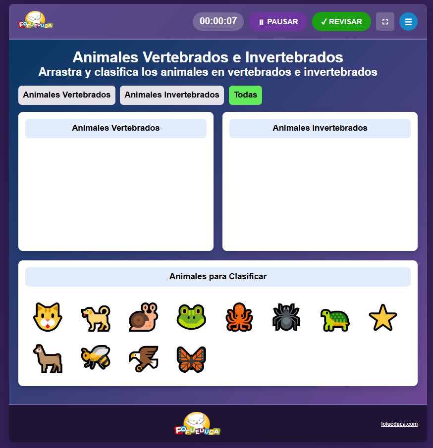 ANIMALES VERTEBRADOS E INVERTEBRADOS