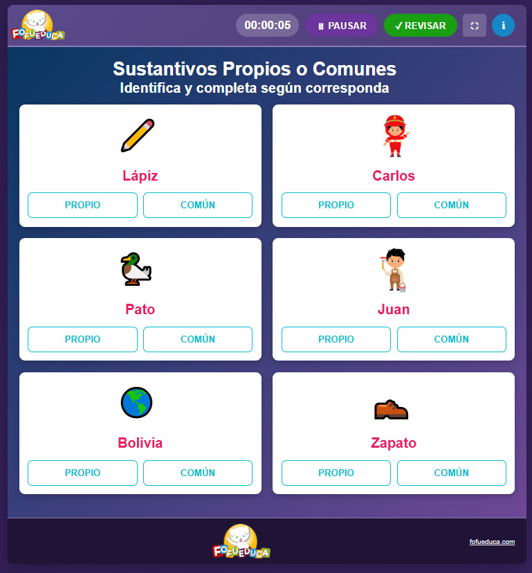 SUSTANTIVOS PROPIOS O COMUNES